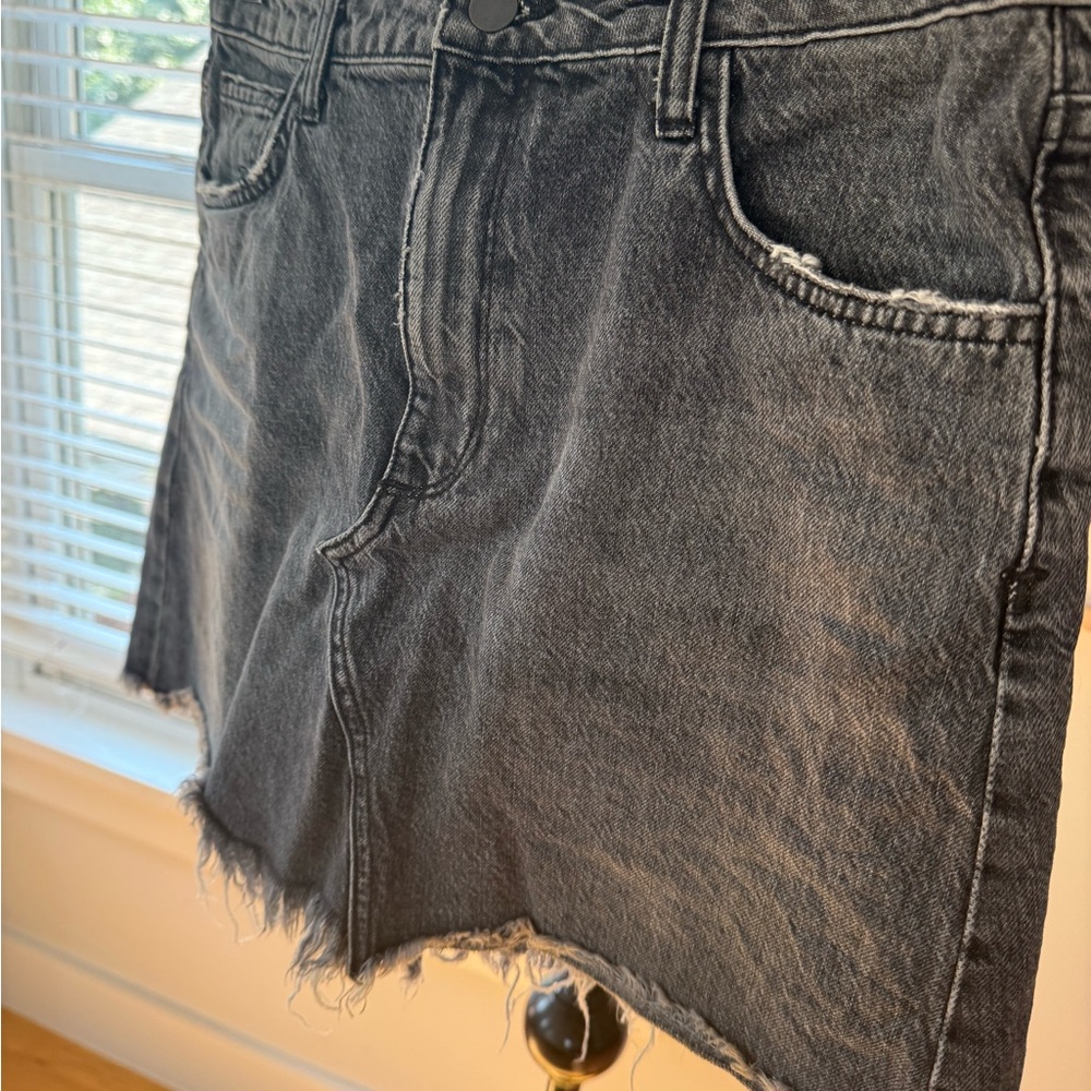 Black Denim Mini Skirt